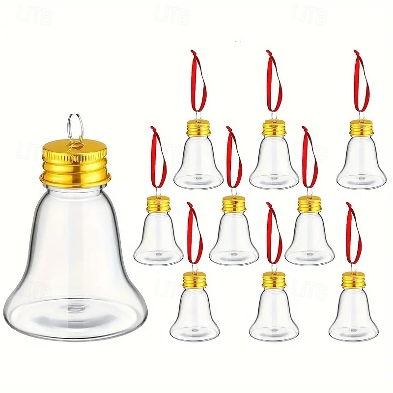 10 ks vánočních alkoholových kuliček sada plnitelných průhledných plastových vánočních ozdob na závěsné skleničky na panáky pro vánoční, domácí, sváteční, svatební, večírek a dekoraci 2025 - $11.99 –P12