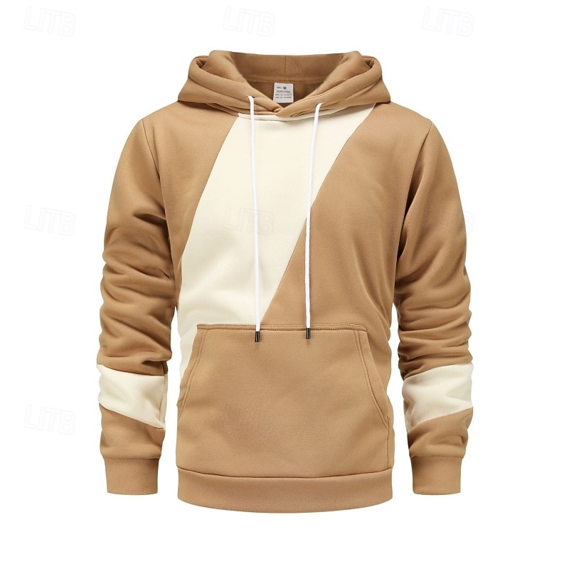 Hombre Sudadera Sudadera Con Capucha Sudadera con capucha de lana Sudadera con capucha forrada de polar Negro Caqui Beige Gris Con Capucha Plano Retazos Bloque de Color Deporte Casual Diario Ropa de 2025 - $17.99 –P1