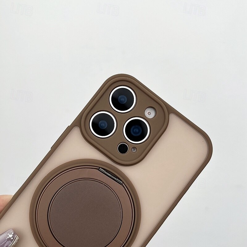телефон Кейс для Назначение iPhone 17 Pro Max 17 Air i16 15 14 Pro Max Plus 13 Pro Max Кейс на заднюю панель Поддержка беспроводной зарядки Откидная подножка Защита от удара Ретро ПК 2025 - $8.99 –P6