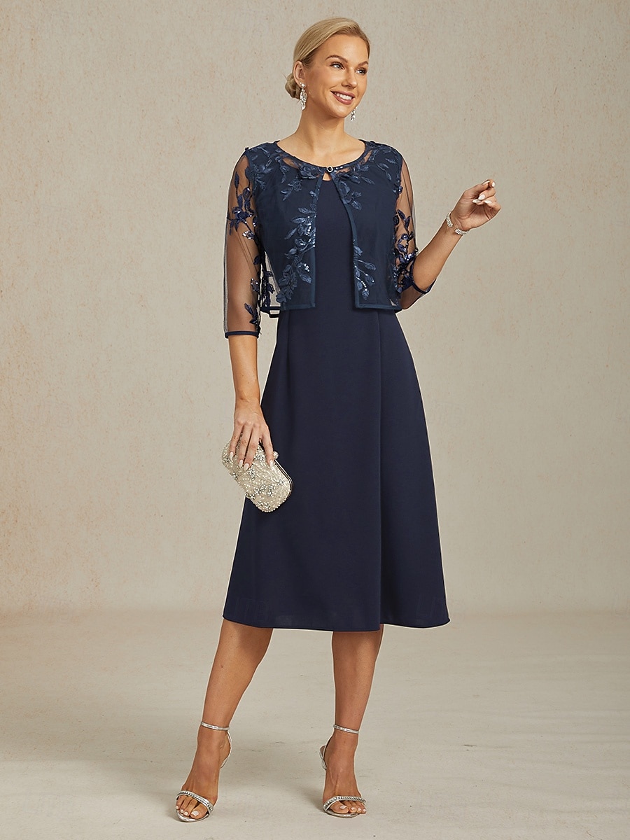 Mulheres Blazer Blusão Leve Renda Bordado Paetês Renda Ilusão Elegante Floral Formal Aniversário Festa Convidado do casamento Abertura Frontal Curto Crewneck Normal Manga 3/4 agasalhos Azul Marinha de 2026 por $62.99 –P7