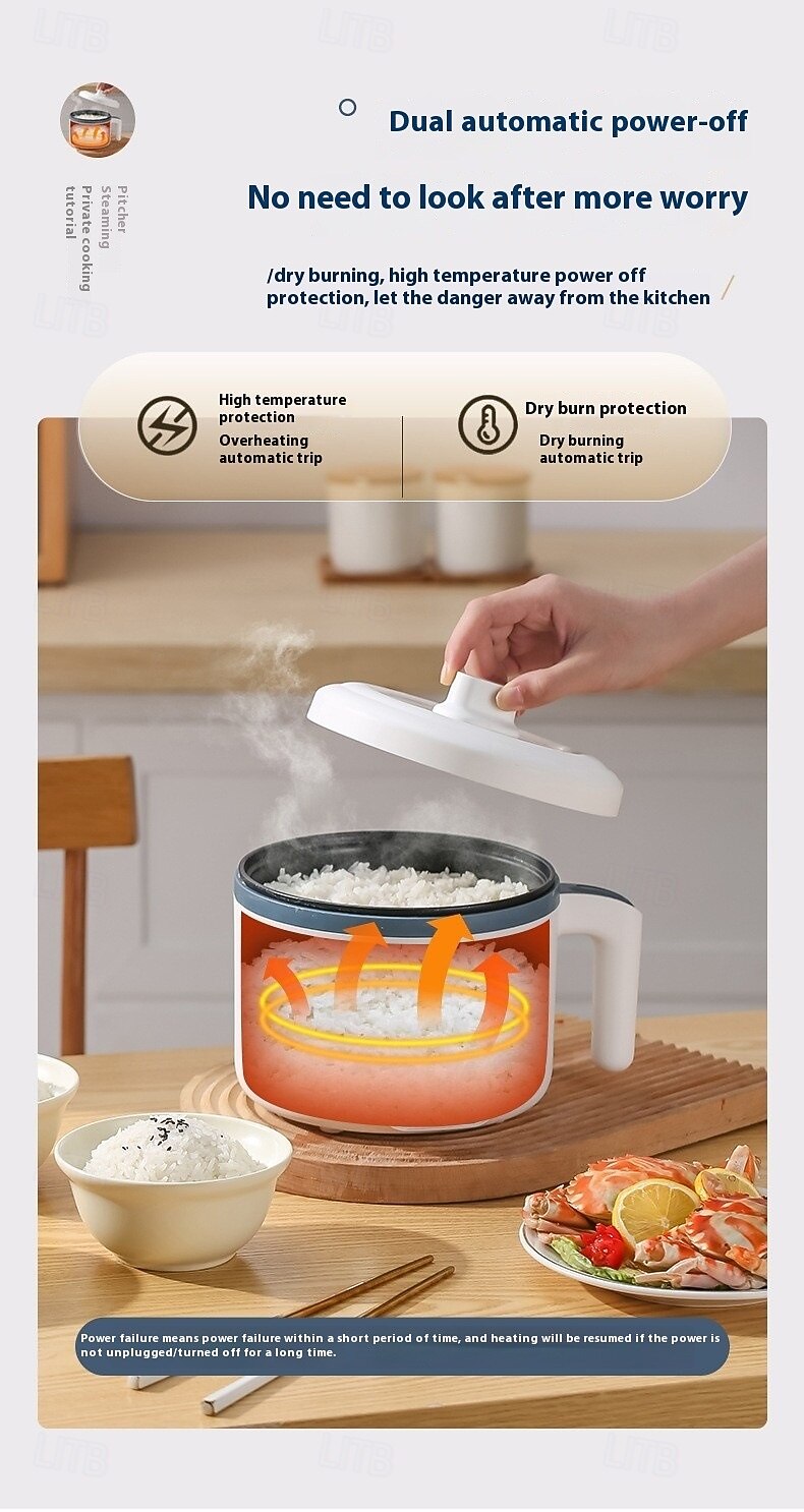 2025年 1.7L電気炊飯器シングル二層220Vマルチクッカーノンスティックスマートメカニカルマルチクッカー蒸しご飯ポット家庭用  コレクション – $38.99 –P6