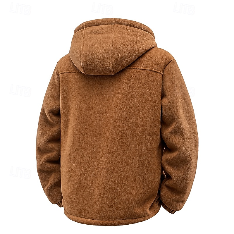 Homme Veste d'Extérieur Veste en Polaire Veste à Capuche Formel Maison À capuche Toison Automne Hiver Couleur Unie Actif Quotidien À capuche Régulier Noir bleu marine Marron Vert Veste de 2026 ? $45.99 –P3