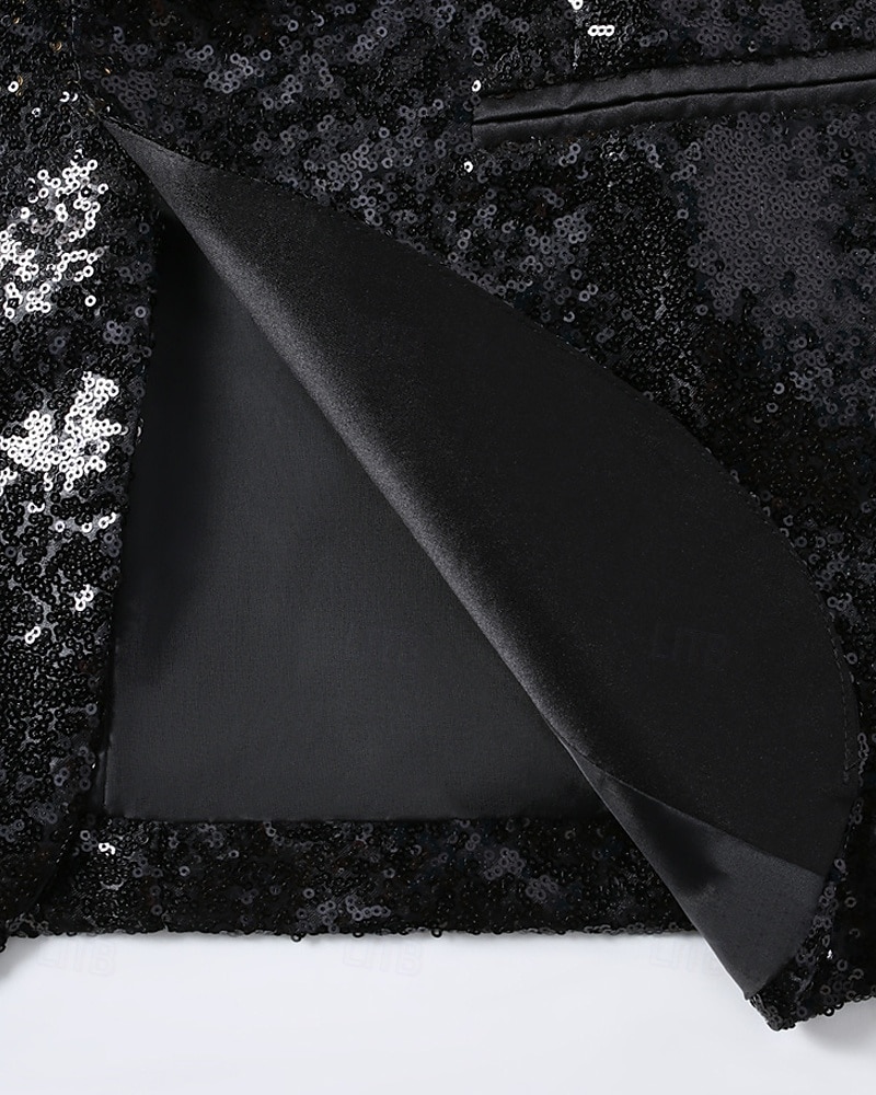 Pánské Blejzr Obchod Koktejlový večírek Svatebnívečírek Módní Na běžné nošení Jaro Podzim Polyester Barevné bloky Kapsy Knoflíky Pohodlné Jednořadé Blejzr Zlatá 2025 - $58.99 –P4