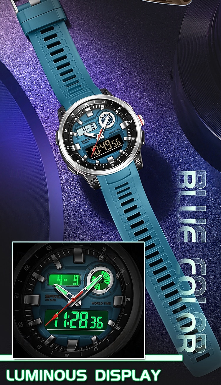 SANDA Fashion Brand Sport Electronics Watches Gift for men Outdoors Analog Digital Man Watch Luminous Waterproof Backlight Wristwatch 2026 - $35.99 –P4
