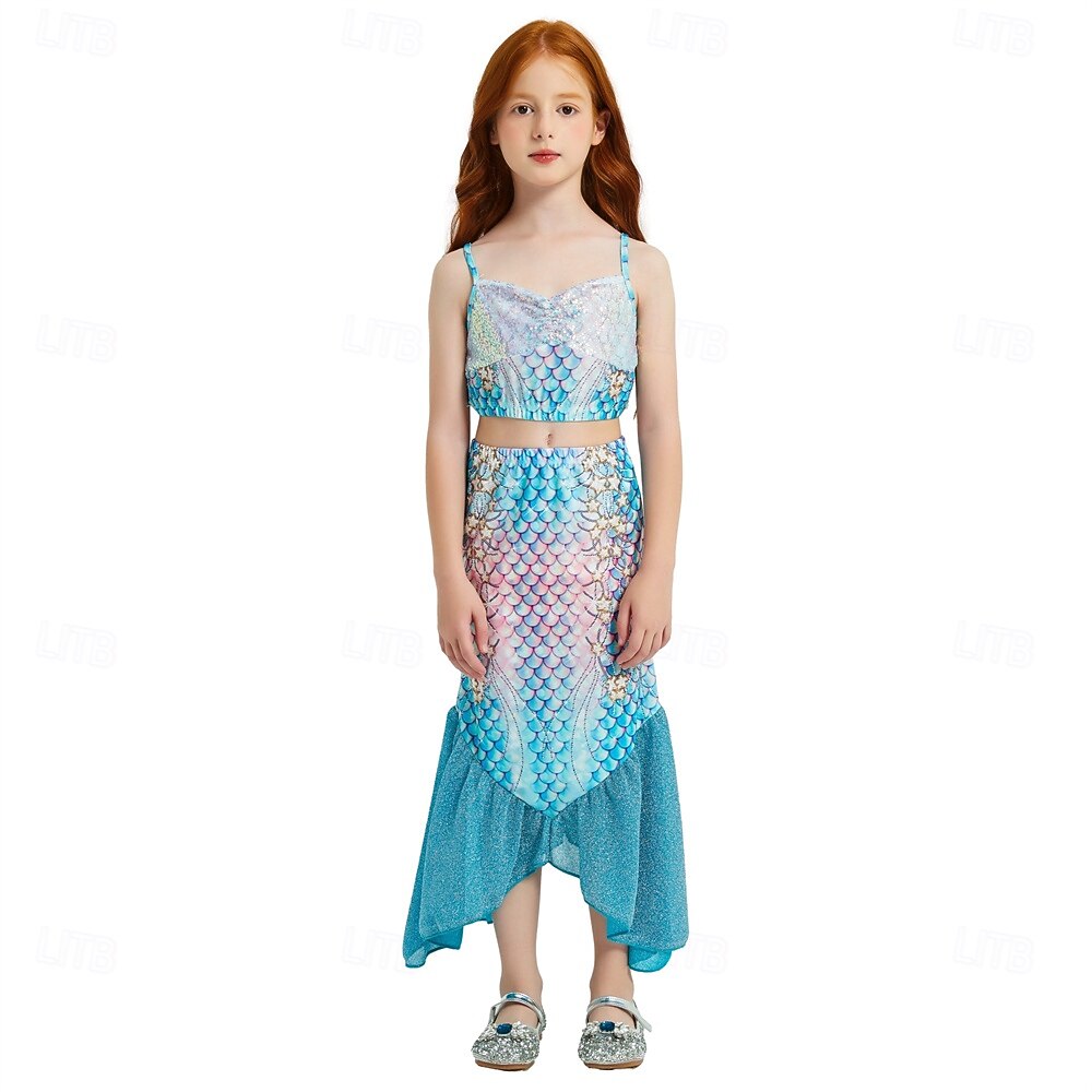 Die kleine Meerjungfrau Kleine Meerjungfrau Prinzessin Meerjungfrau Kleid Themenparty-Kostüm Cosplay Film Cosplay for Mädchen Kinder Karneval Maskerade Party Ferien 2025 - $29.99 –P4