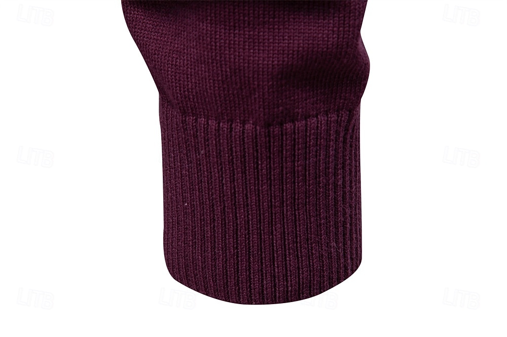 Homme Pull Tricoter Hauts Réguliers Demi-zip Bandes Rayé Col montant ancien Frais École Vacances Vêtement Tenue Printemps Automne Noir Violet S M L de 2025 ? $50.99 –P7