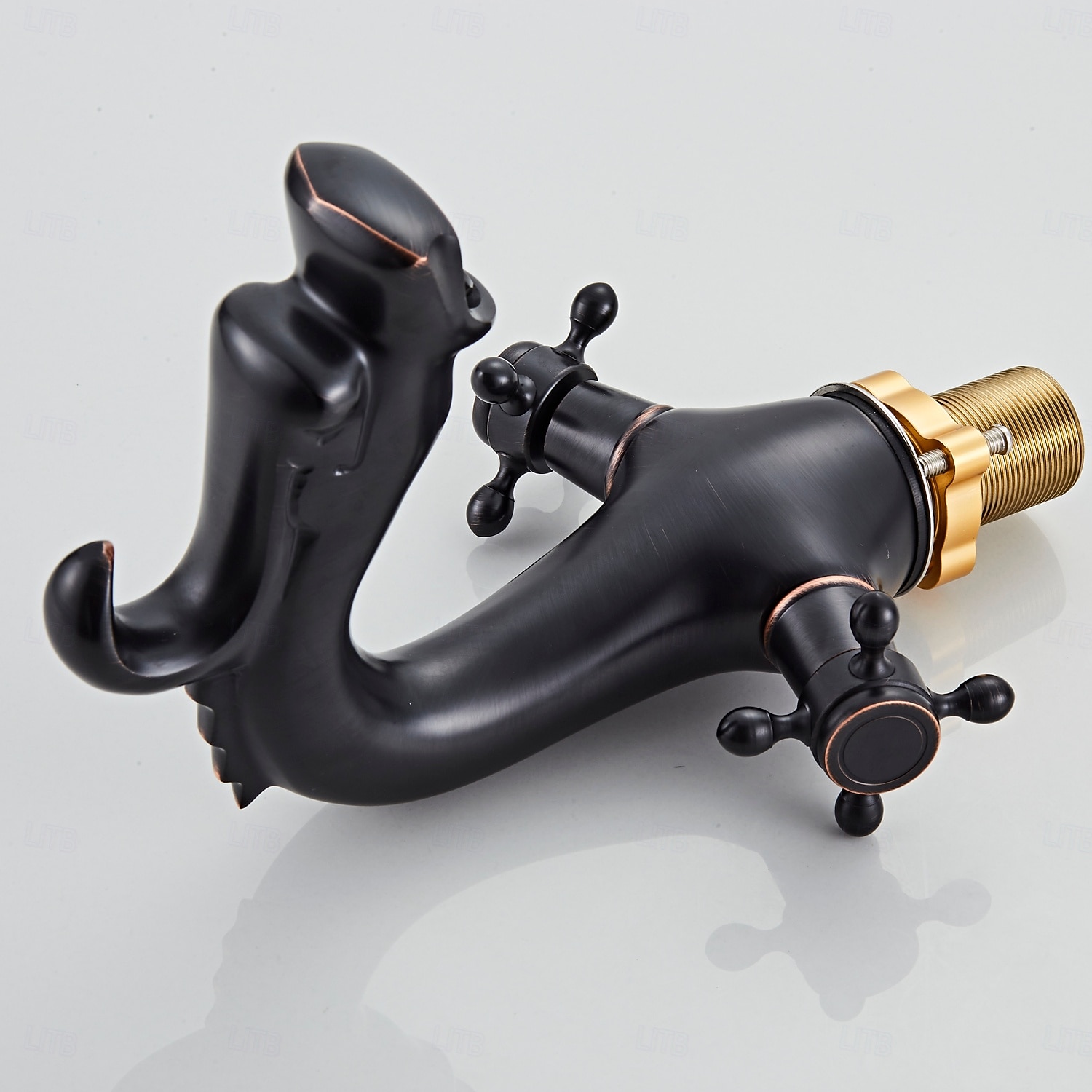 Waschbeckenarmatur - Klassisch Chrom / Ölgeriebene Bronze / Antikes Messing Mittelset Zwei Griffe Ein LochBath Taps 2025 - $161.99 –P9