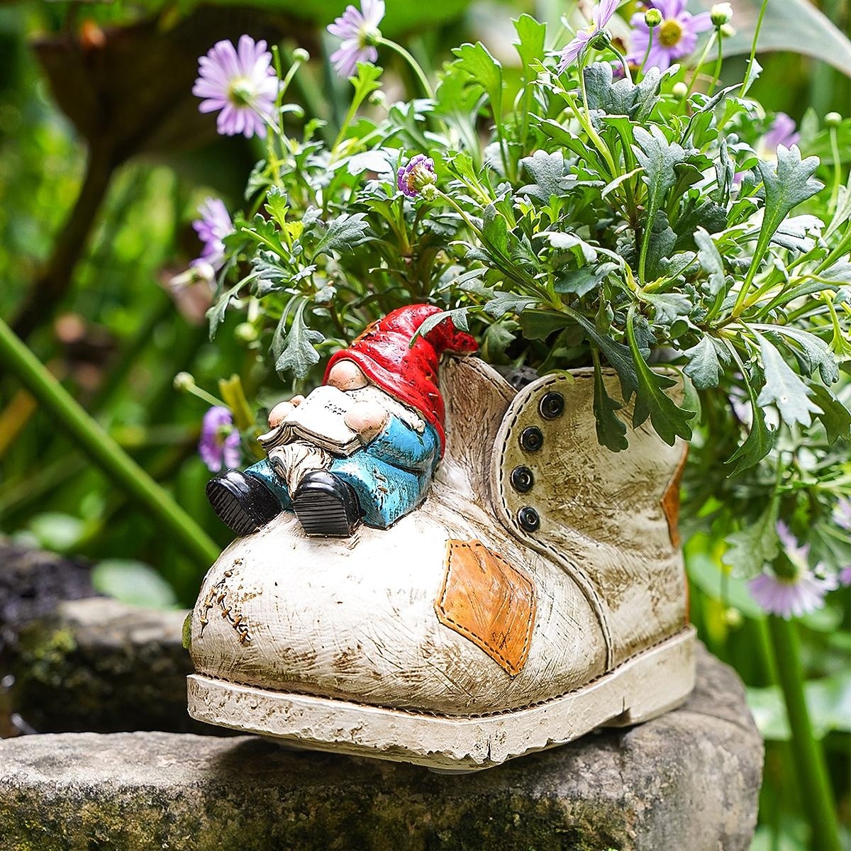 Кашпо для суккулентов в форме гнома в форме ботинка – красочный расписанный вручную цветочный горшок из смолы для декора сада, украшения патио &выращивание мини-растений 2026 - $16.49 –P5
