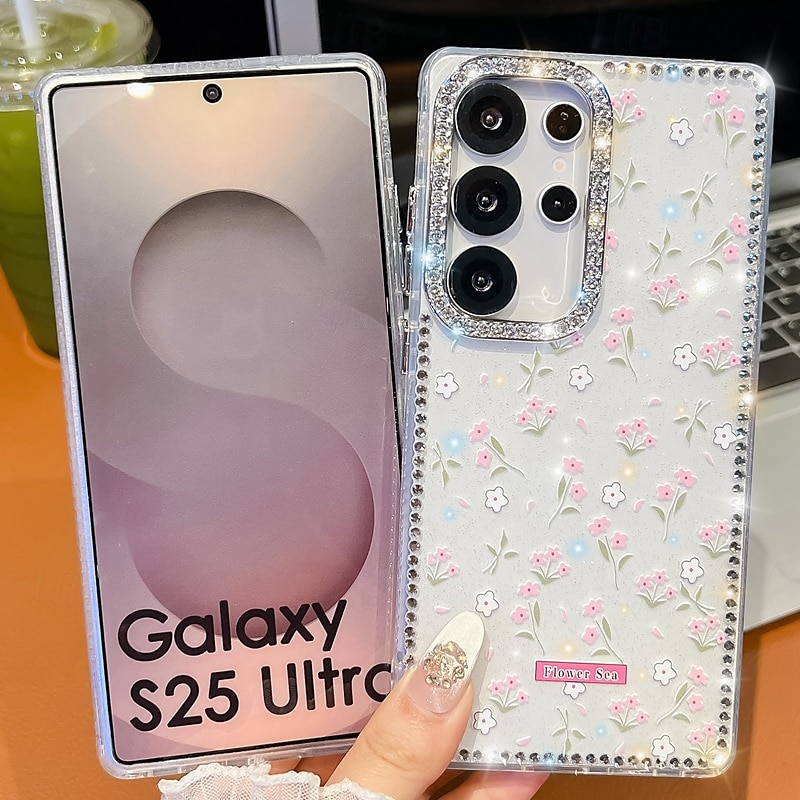 هاتف غطاء من أجل سامسونج جالاكسي ق 25 S24 Ultra Plus س24 FE S23 A16 A55 5G أ35 5G A15 غطاء خلفي مرآة مسند الدراجة ضد الصدمات زهرة الأزهار سيليكون 2025 - $12.99 –P1