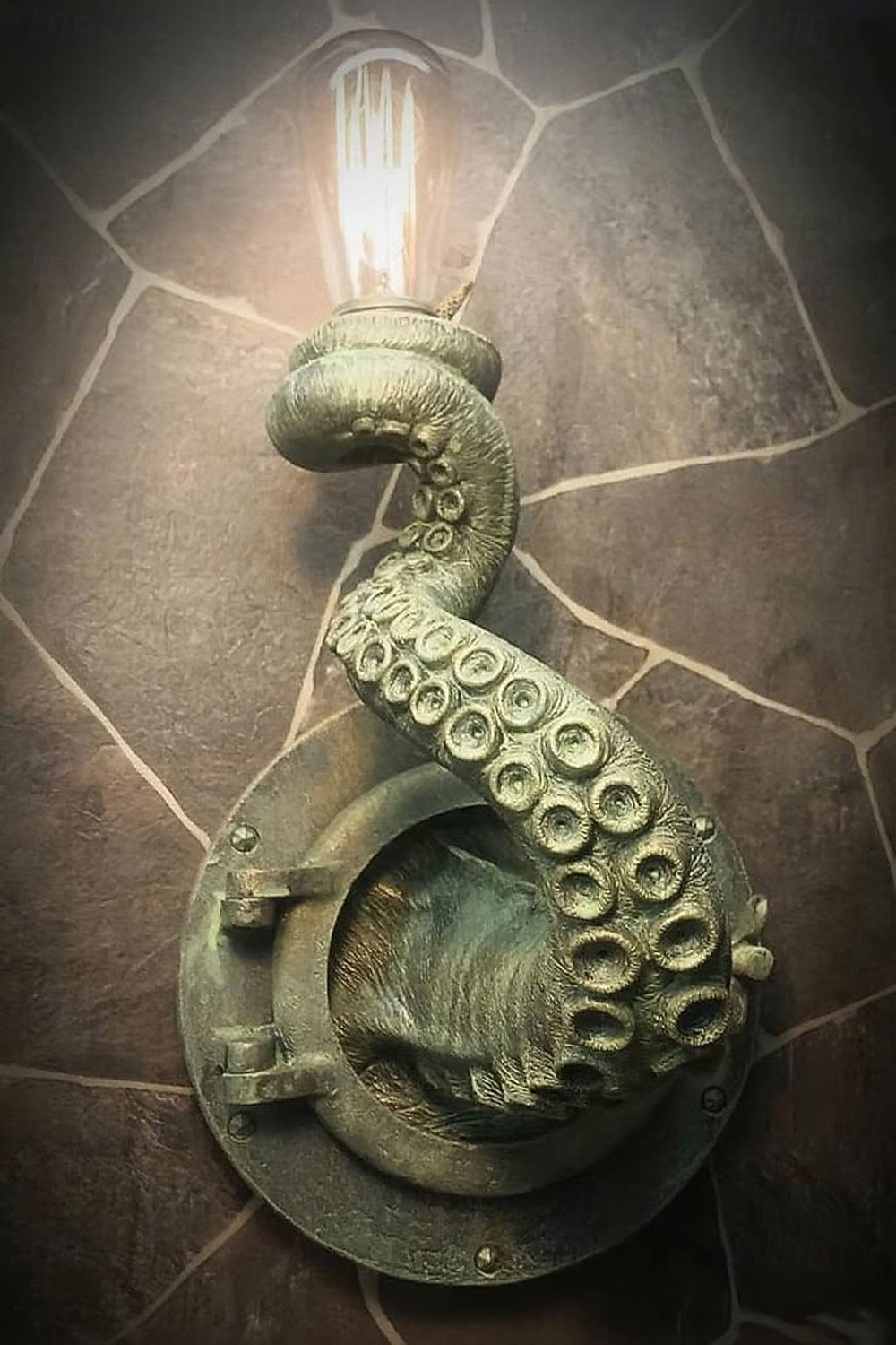 Lámpara de pared colgante retro, lámpara de tentáculo de pulpo retro, monstruos con bombillas, portalámparas de pared con forma de tentáculo de pulpo para decoración del hogar 2025 - $30.99 –P9