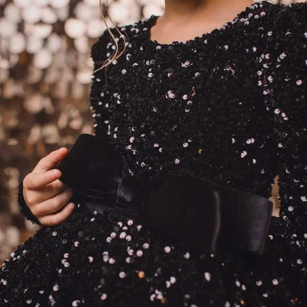 Kinder Mädchen Partykleid Einfarbig Langarm Leistung Netz Prinzessin Süß Netzstoff Knöchellang Etui-Kleid Tüllkleid Sommer Frühling Herbst Kinder Schwarz Weiß Wein 2025 - $79.99 –P9