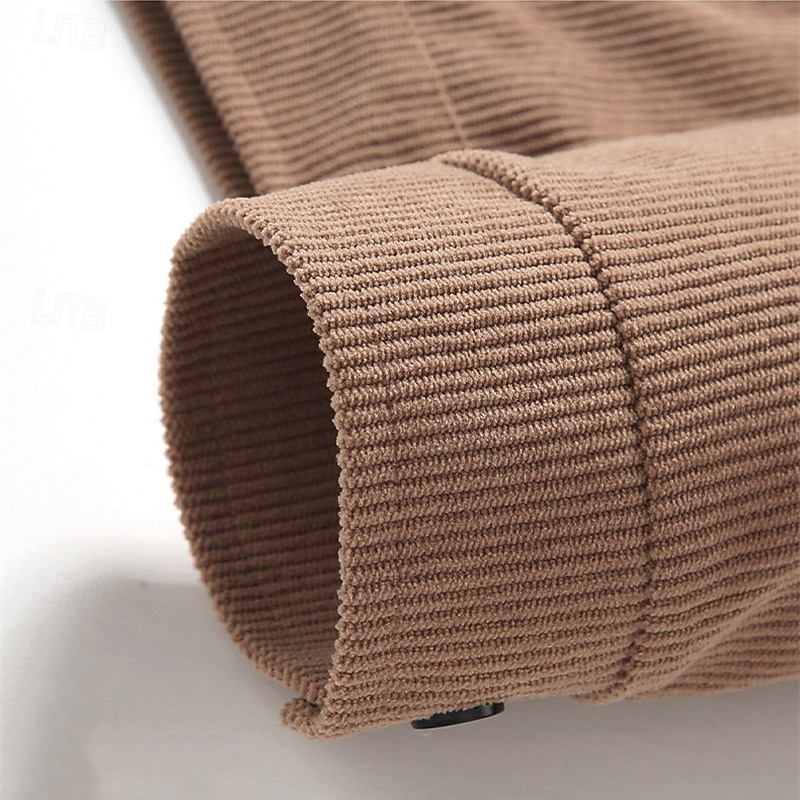 Per uomo Giacca Leggera Giacca in Velluto a Coste Giacca Casual Vacanza Quotidiano Caldo Tasca Primavera Autunno Semplice Moda Classico Bavero Regolare Nero Cachi Verde militare Beige Giacca del 2025 a $37.99 –P7