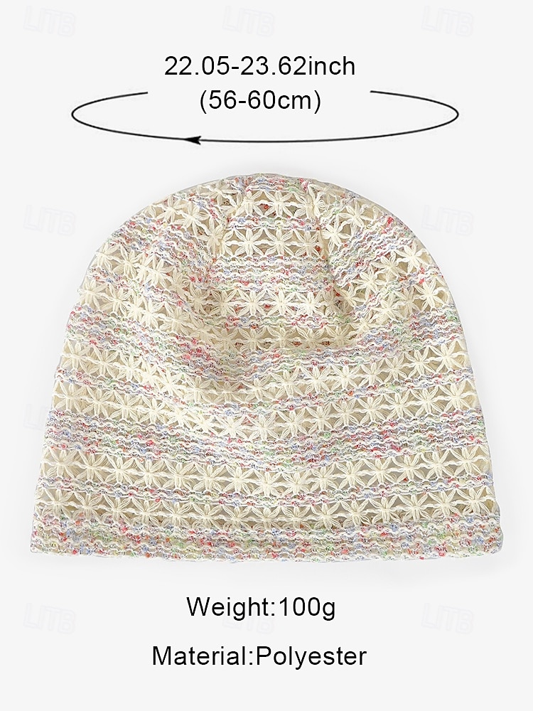 Bonnet ample en tricot de dentelle pour femme – bonnet en polyester léger et respirant pour le printemps, l'automne, les promenades en plein air et les tenues décontractées quotidiennes de 2025 ? $5.99 –P5