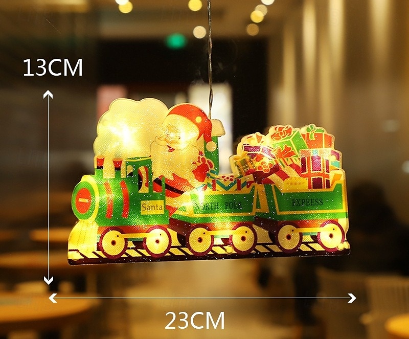 Christmas Window Decoration Lights, Christmas Indoor Hanging Decorative Lights, Lighted Snowman Santa Claus Xmas Trees Lights for Christmas Party Home Decor, Battery Operated 2025 - CAD $14.99 –P8