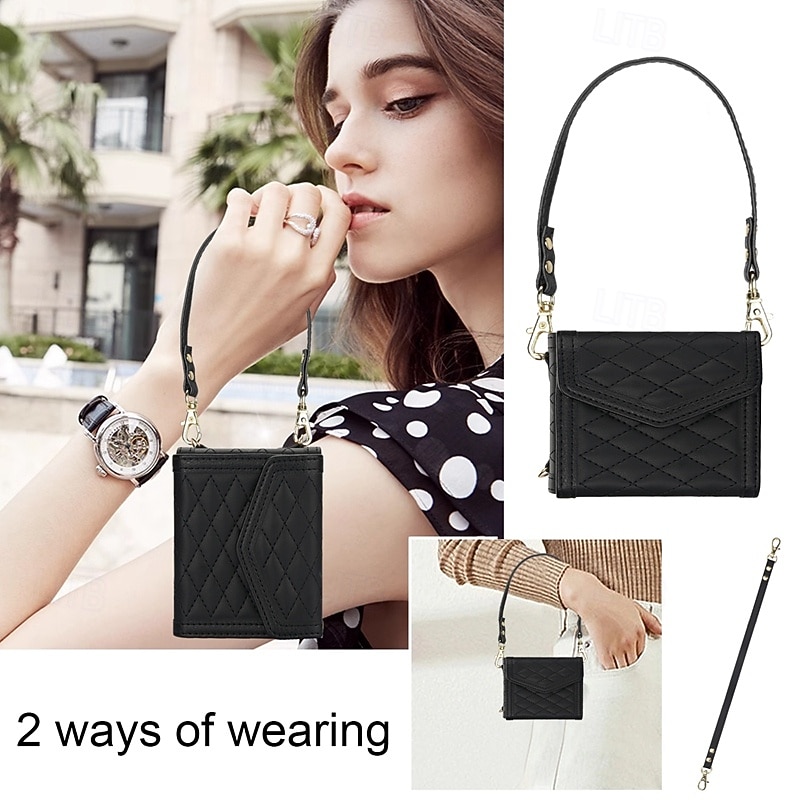 Phone Case For Samsung Galaxy Z Flip 7 Z Flip 6 Z Flip 5 Z Flip 4 Back Cover with Lanyard Card Slot Shockproof Retro TPU PU Leather 2026 - $30.99 –P9