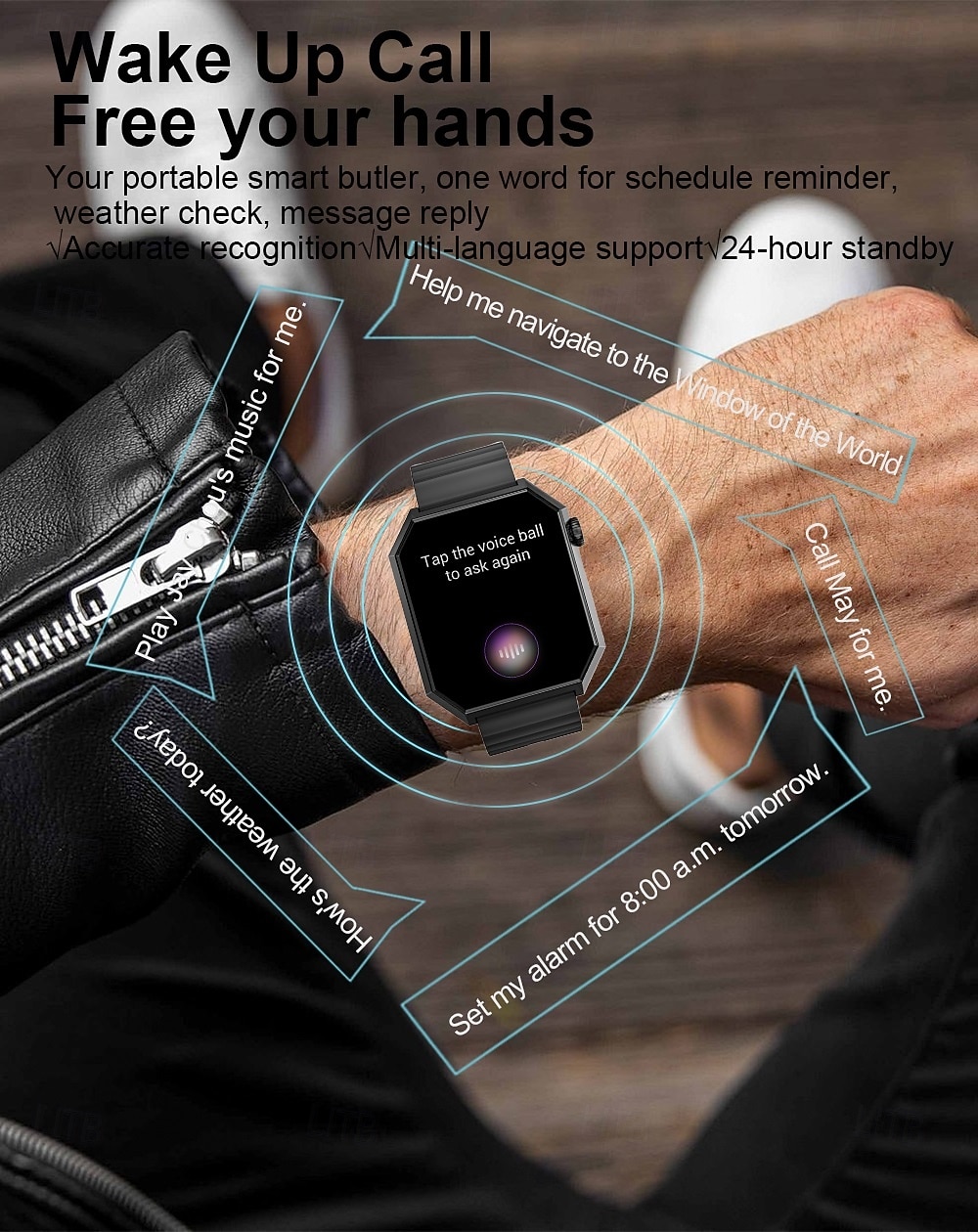 HC11 Ceas inteligent 1.95 inch Uita-te inteligent Bluetooth Pedometru Reamintire Apel Monitor de Activitate Compatibil cu Android iOS Dame Bărbați Standby Lung Rezistent la apă Control Media IP68 2025 - $38.99 –P3