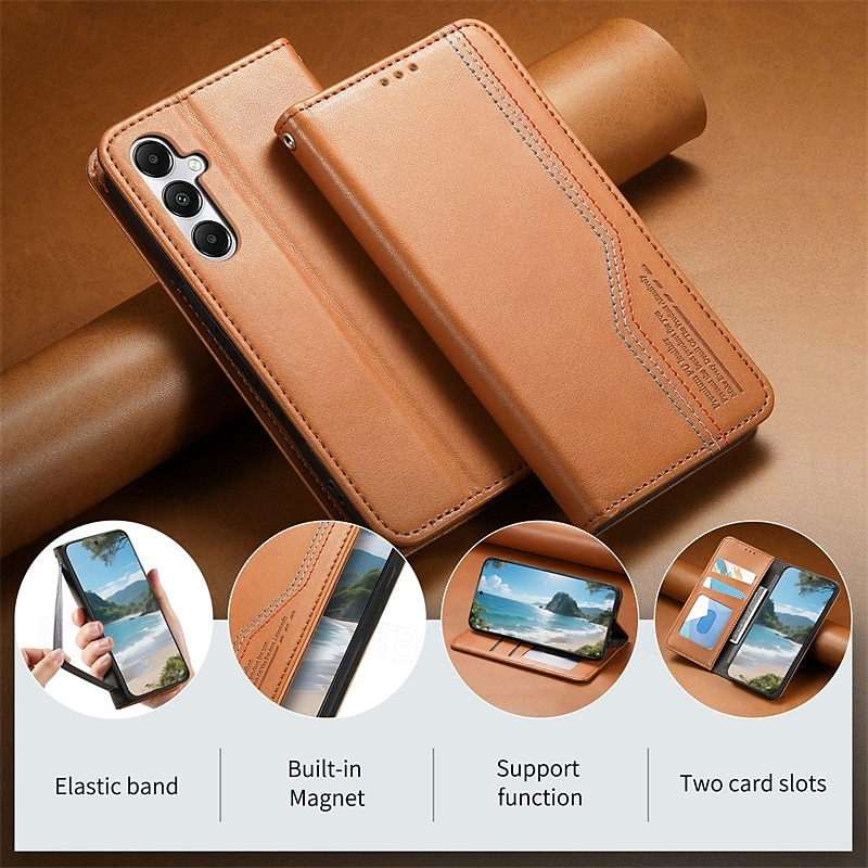 телефон Кейс для Назначение SSamsung Galaxy S25 S25 Edge S24 Ultra Plus S24 ФЭ A16 A55 5G А35 5G A25 A15 Кошелек для карт Откидная крышка Разъем для карты Защита от удара Ретро ТПУ Кожа PU 2025 - $13.99 –P7