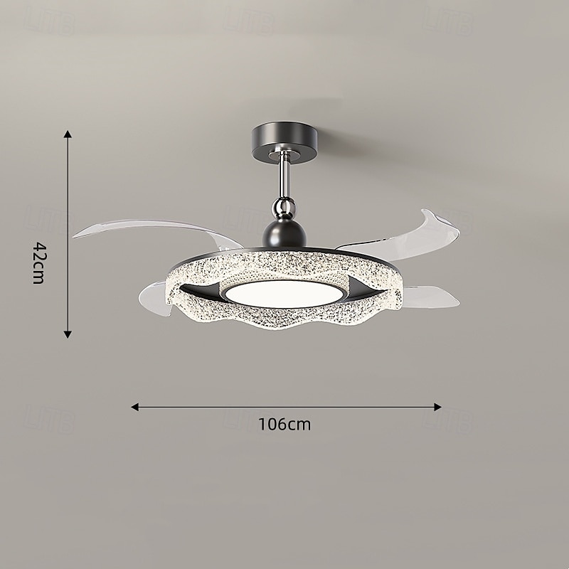 LED-Deckenventilatoren dimmbar mit Fernbedienung 106 cm Deckenleuchte mit Acryl-Lampenschirm Kronleuchter Schlafzimmer Wohnzimmer 2025 - $545.79 –P9