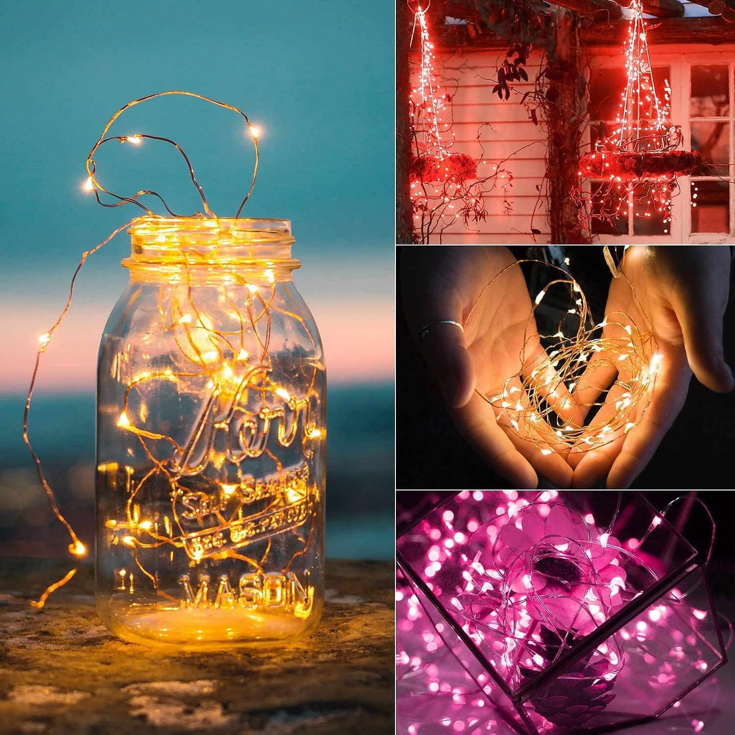 2m Guirlandes Lumineuses 20 LED Blanc Chaud Blanc Rouge Lumières de fil de cuivre Halloween Étanche Vacances Alimenté par piles de 2025 ? $12.99 –P17