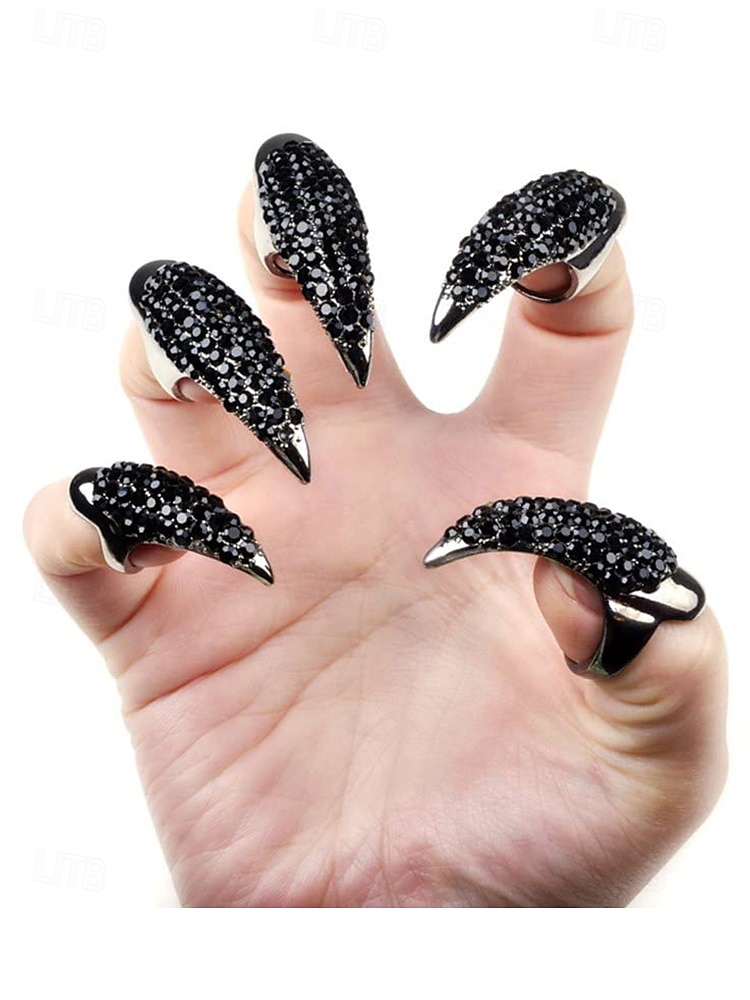 Gotiske kloringer for kvinner med krystall-strass-design – skarpe, elegante og edge, perfekte for halloween, kostymefester og alternativ mote 2025 - $14.99 –P3