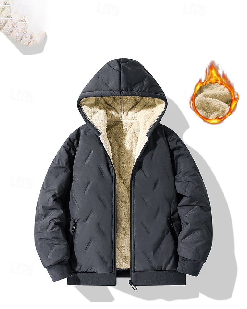 Barn Pojkar Hoodiejacka Pufferjacka Ytterkläder Ensfärgat Långärmad Dragkedja Ficka Täcka Utomhus Dagligen Svart Grå Vinter 4 år + 2025 - $33.99 –P4