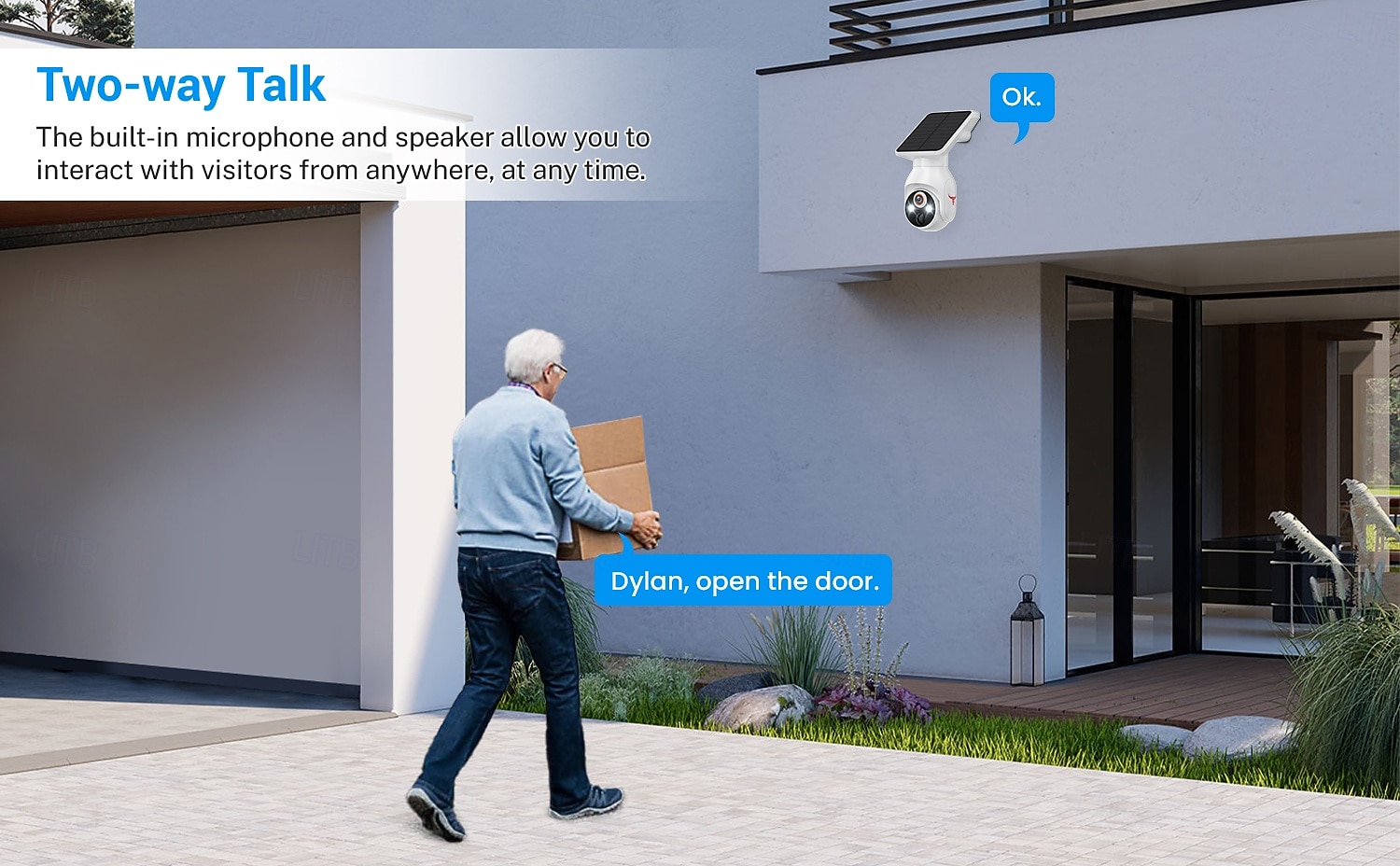 Камера видеонаблюдения с разрешением 1080p Wi-Fi, питанием от солнечной батареи, панорамированием, наклоном, искусственным интеллектом, обнаружением движения, ночным видением, двусторонней связью, 2026 - $74.99 –P1