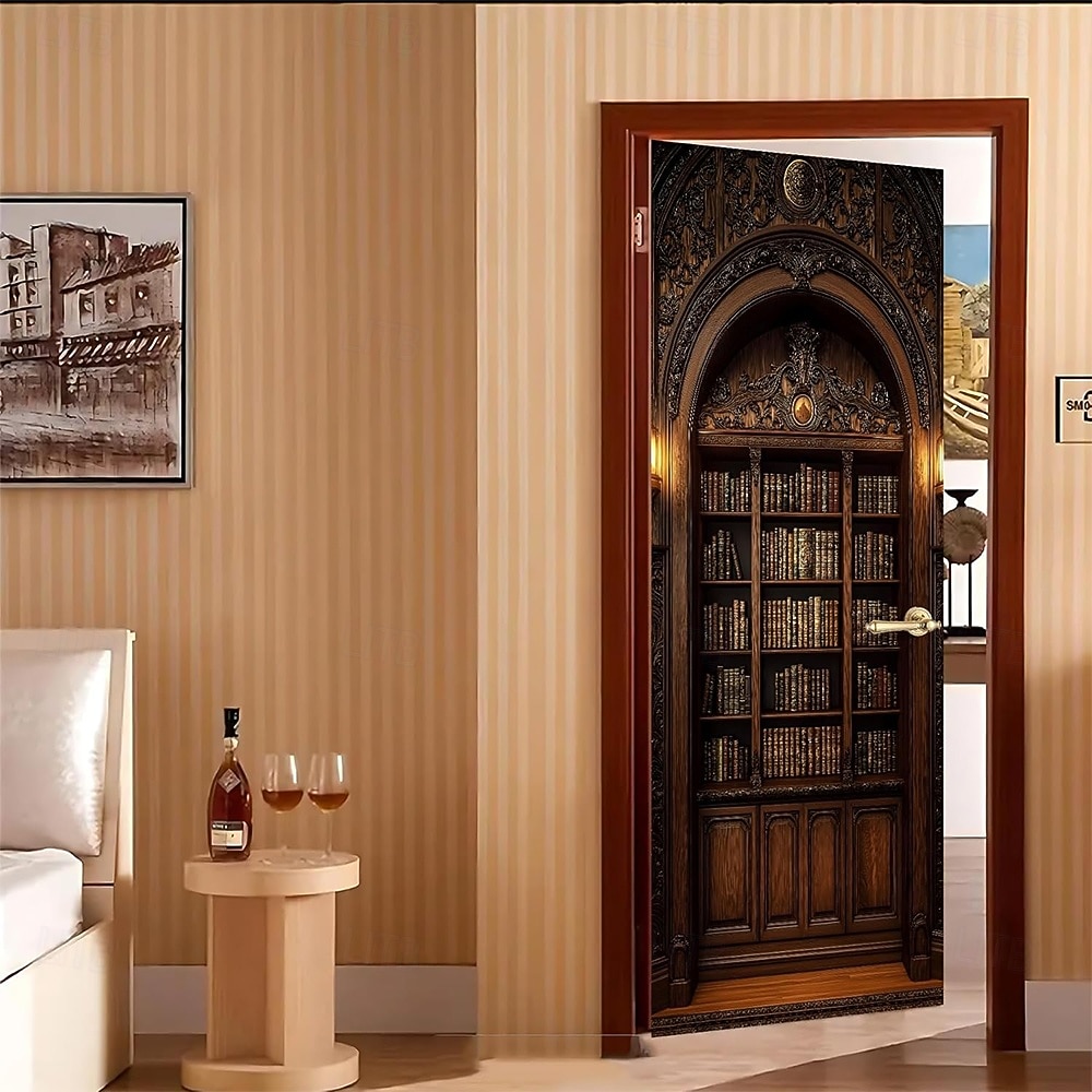 Copertura della porta Banner per esterni libreria Biblioteca 3D Accademia oscura Camera da letto Soggiorno Porta d'ingresso Decorazioni Parete Porta Sfondo del 2026 a kr.200 –P1