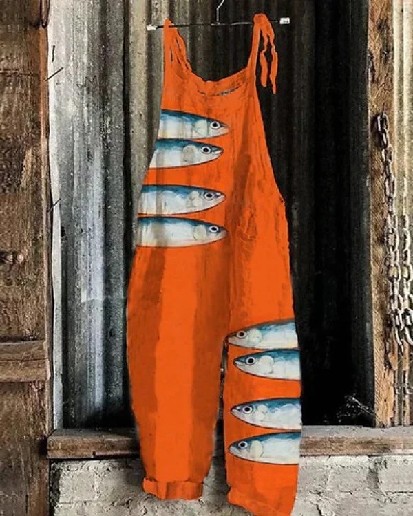 Femmes Combinaison Vacances ancien Style Ethnique Longueur complète Taille Moyenne Animal Poisson Respirabilité Léger Doux Non Elastique Décontracté Occasionnel Quotidien Noir Blanche bleu marine de 2025 ? $26.99 –P2