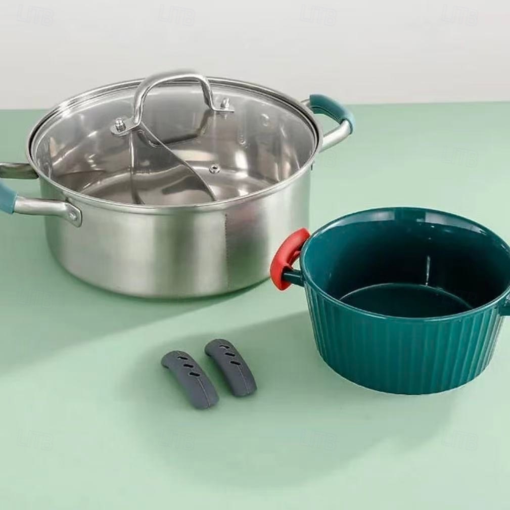 3 pár szilikonból készült, forrázásgátló edényfogantyú-védő, hő- és kopásálló konyhai fogantyúvédő lábashoz, párolóhoz, főzőedényhez és forró edényhez 2025 - $7.99 –P4