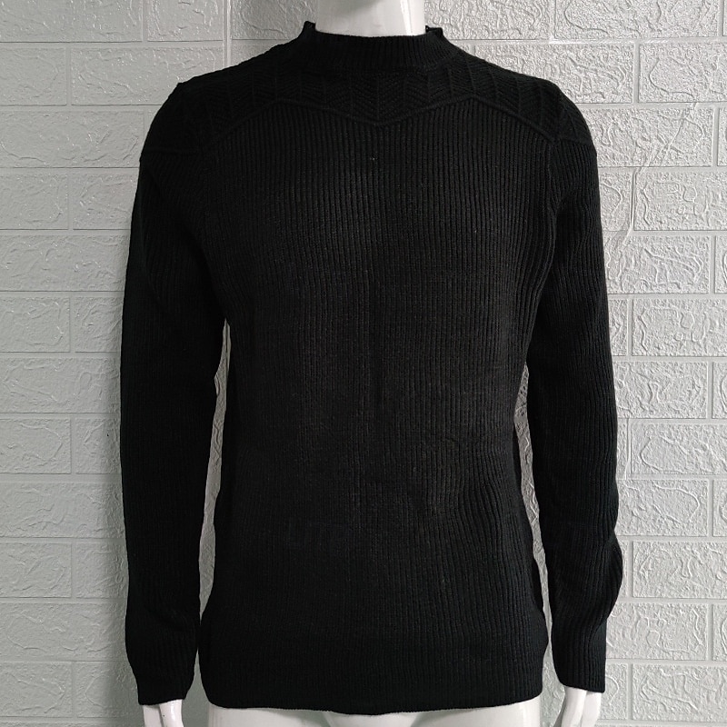 Herren Pullover Strickpullover Gerippt Stricken Normale Oberteile Gestrickt Einfach Rundhalsausschnitt Mode Basic Urlaub Alltagskleidung Bekleidung Herbst Winter Schwarz Grau S M L 2026 - $36.99 –P5