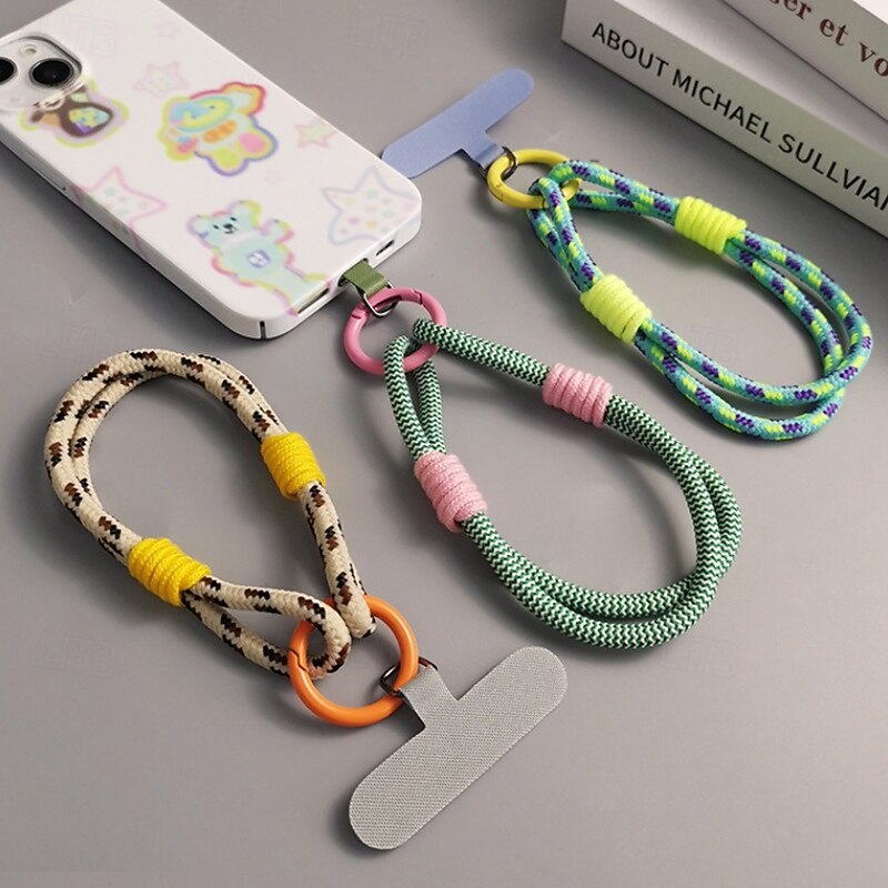 Cuerda de mano simple de dos hilos de moda, cuerda de muñeca corta simple, cuerda colgante de doble capa, firme y resistente, antirroturas y anticaídas, cuerda para colgar teléfonos móviles. 2025 - $7.99 –P3