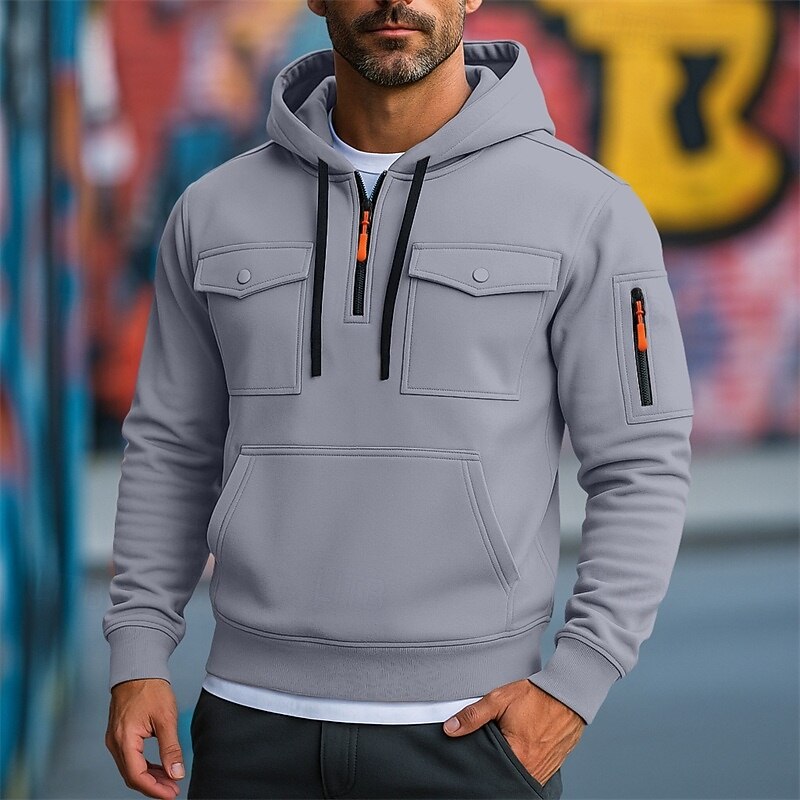 Per uomo Felpa con cappuccio Felpa con cappuccio a zip intera Felpa con cappuccio in pile Felpa con cappuccio tattica Nero Bianco Verde militare Rosso Borgogna Con Cappuccio Semplice Cerniera Tasca del 2025 a $27.99 –P13