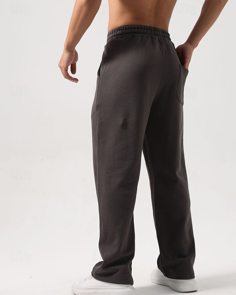 Men's Sweatpants Trousers Straight Leg Sweatpants Drawstring Pocket Elastic Waist Plain Comfort Sports Outdoor Daily Fashion Casual Black White Micro-elastic 2026 - $21.99 –P6