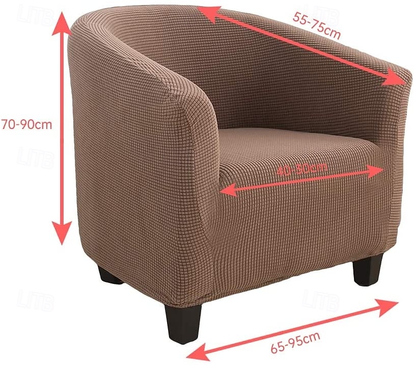 Housse de fauteuil demi-ronde rembourrée avec coutures en grille 5x5, fauteuil lounge incurvé monobloc pour salon ou chambre de 2026 ? $25.99 –P7