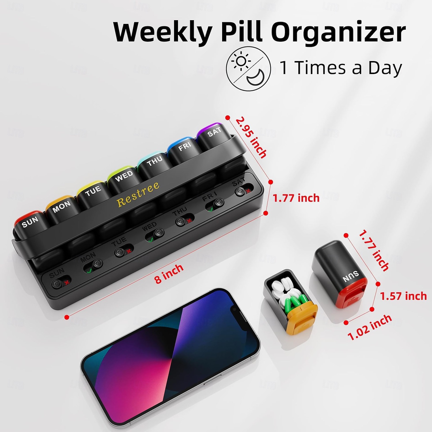 Weekly Pill Organizer Daily Case Holder Storage Box 7 Days Travel Pill Box Large Medicine Pill Case Container for Daily Medication Vitamin Supplement Fish Oil 2025 - $21.99 –P10