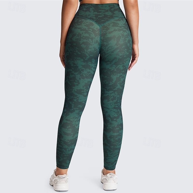 Damskie Legginsy capri Legginsy do jogi Wyszczuplenie brzucha Siłownia Obuwie sportowe Bieganie Doły Drukowanie Biały Granatowy Brązowy Jesień Sport Odzież sportowa Szczupła 2026 - $23.99 –P3