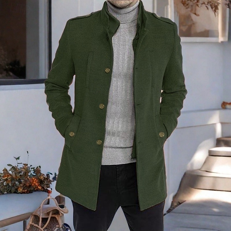 Per uomo Cappotto da marinaio Trench Vacanza Quotidiano Autunno Inverno Poliestere Antivento Capispalla Abbigliamento Moda Classico Semplice Tasca Collo alla coreana Monopetto del 2025 a $48.99 –P7