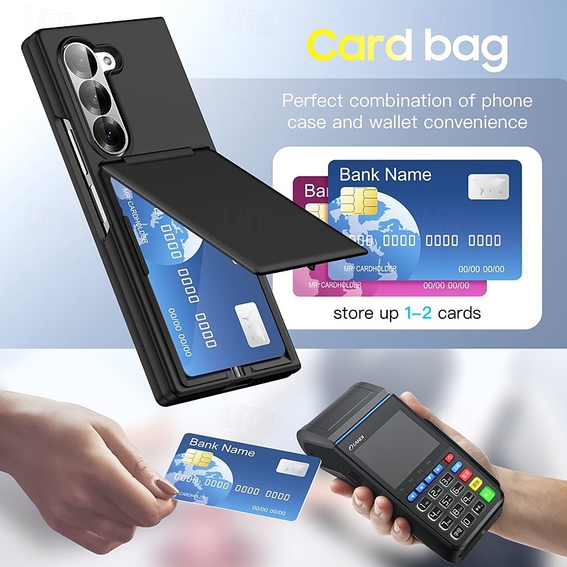 Phone Case For Samsung Galaxy Z Fold 7 Z Fold 6 Z Fold 5 Back Cover Kickstand Card Slot Shockproof Retro PC 2026 - $14.99 –P6