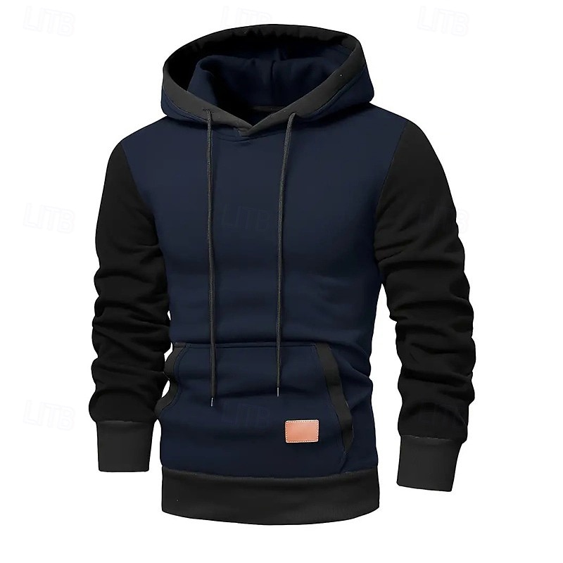 Herr Huvtröja Tröja med tröja Huvtröja i fleece Vin Armégrön Marinblå Grå Huva Färgblock Lappverk Färgblock Ledigt Dagligen Sport Polyester Streetwear Häftig Sportkläder Höst Vinter Kläder Pull Tröjor 2026 - E£1022.81 –P1