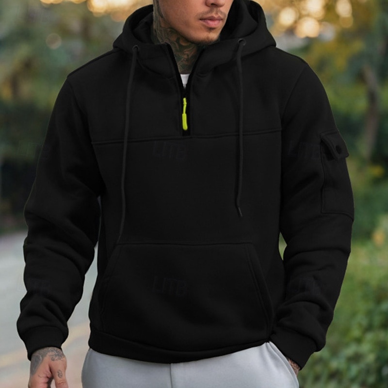 Per uomo Felpa con cappuccio Felpa con cappuccio a zip intera Felpa con cappuccio in pile Felpa con cappuccio tattica Nero Blu marino Cachi Grigio chiaro Grigio scuro Con Cappuccio Semplice Cerniera del 2025 a $23.99 –P5