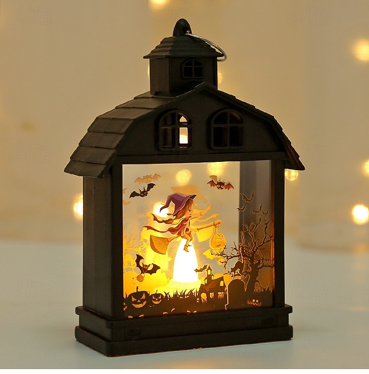 1 ks 14,5 * 9,9 cm halloweenská LED elektronická svíčka, větrná lucerna, dýně, čarodějnice, lebka, strašák, vnitřní a venkovní restaurace, ložnice, halloweenská festivalová atmosféra, dekorativní 2025 - $4.99 –P11