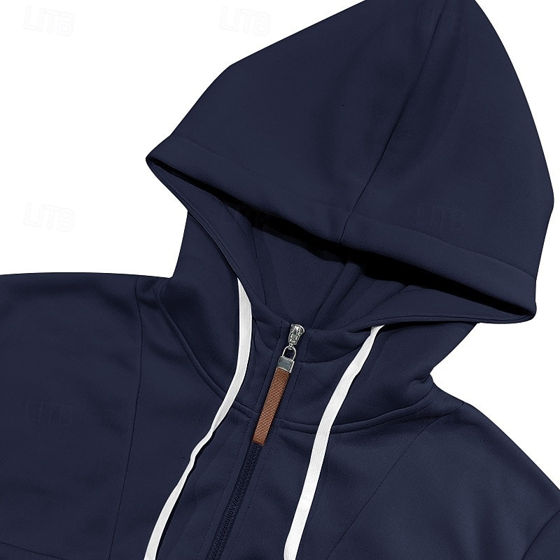 Homens Moletom Moletom com capuz Moletom de lã Adamascado Preto Branco Vinho Azul Marinha Com Capuz Tecido Patchwork Desportos e Ar livre Casual Diário Roupa de rua Legal Roupa de Esporte Inverno de 2025 por $23.99 –P8