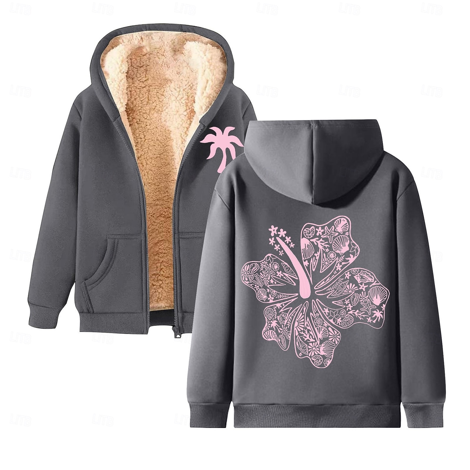 Per uomo Felpa con cappuccio a zip intera Felpa con cappuccio e zip Giacca in Pile Felpa con cappuccio in pile Nero Vino Rosso Verde Cachi Con Cappuccio Floreale Grafico Semplice Cerniera Tasca del 2025 a $20.99 –P2