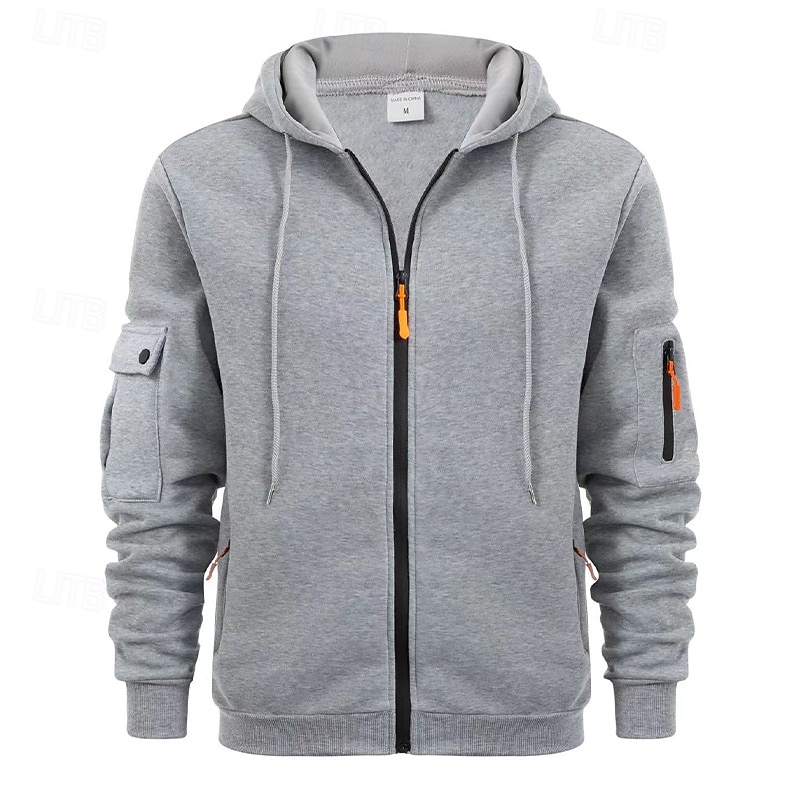 Per uomo Felpa con cappuccio Felpa con cappuccio a zip intera Felpa con cappuccio in pile Felpa con cappuccio tattica Nero Blu marino Cachi Grigio chiaro Grigio scuro Con Cappuccio Semplice Cerniera del 2025 a $23.99 –P1