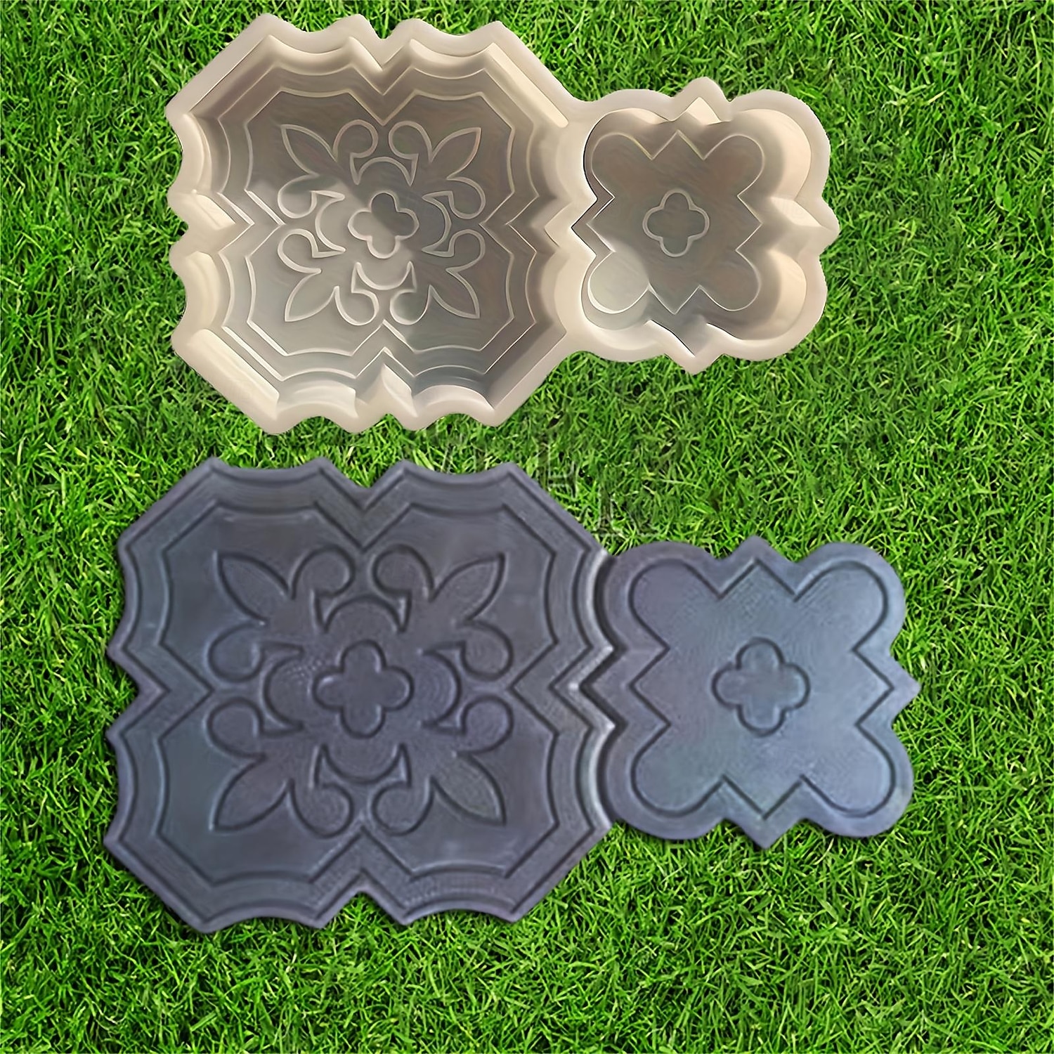 2 красивых пластиковых формы для большой бетонной плитки, бетонная форма для цемента, пластиковая форма для кирпича, бетонная форма для каменной плитки, для создания больших и маленьких замковых 2025 - $26.99 –P3