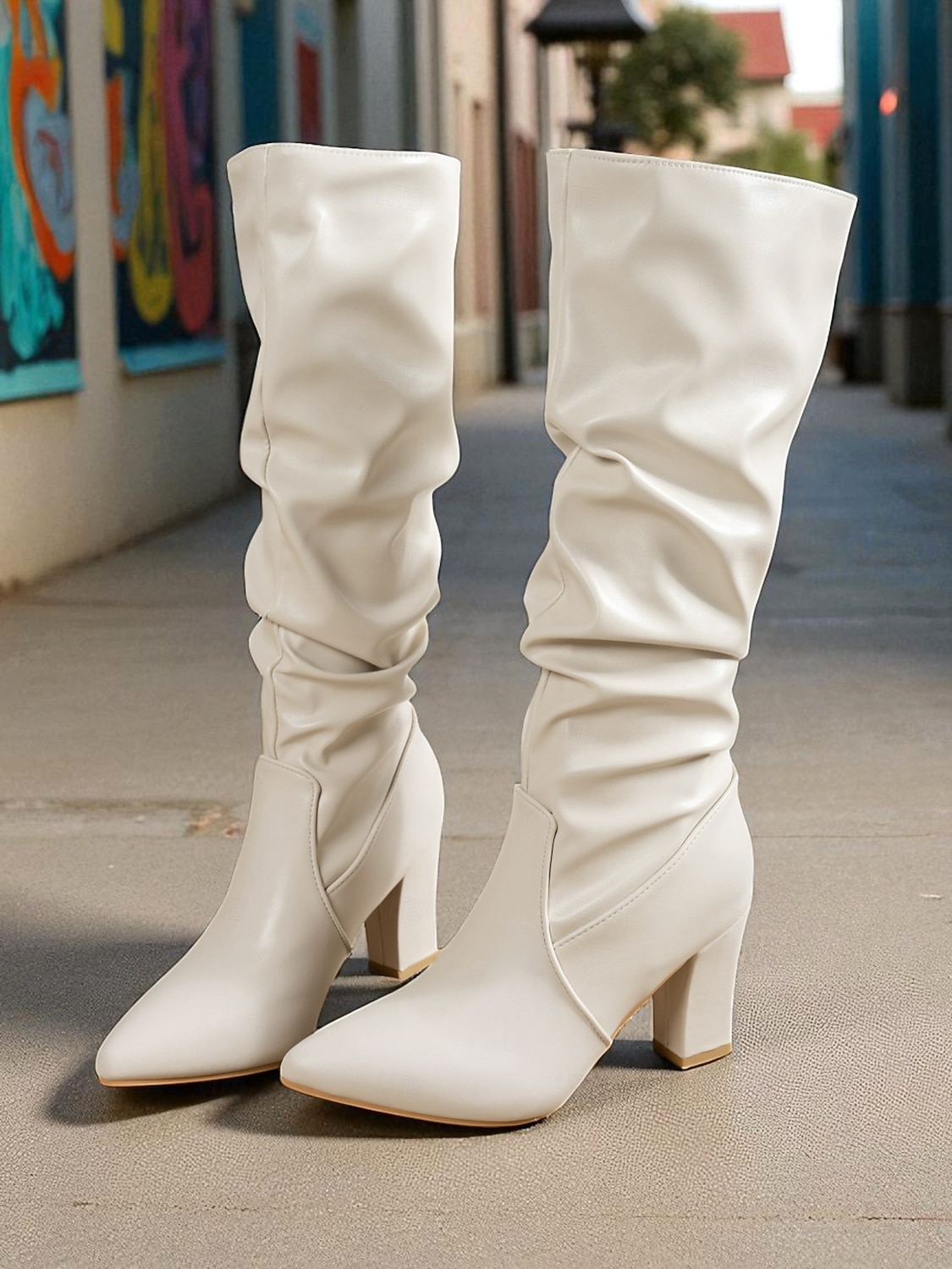 Bottes hautes en similicuir marron pour femme - Bottes d'automne et d'hiver à talon bloc et bout pointu pour un usage quotidien élégant et un style urbain décontracté de 2025 ? $46.99 –P5