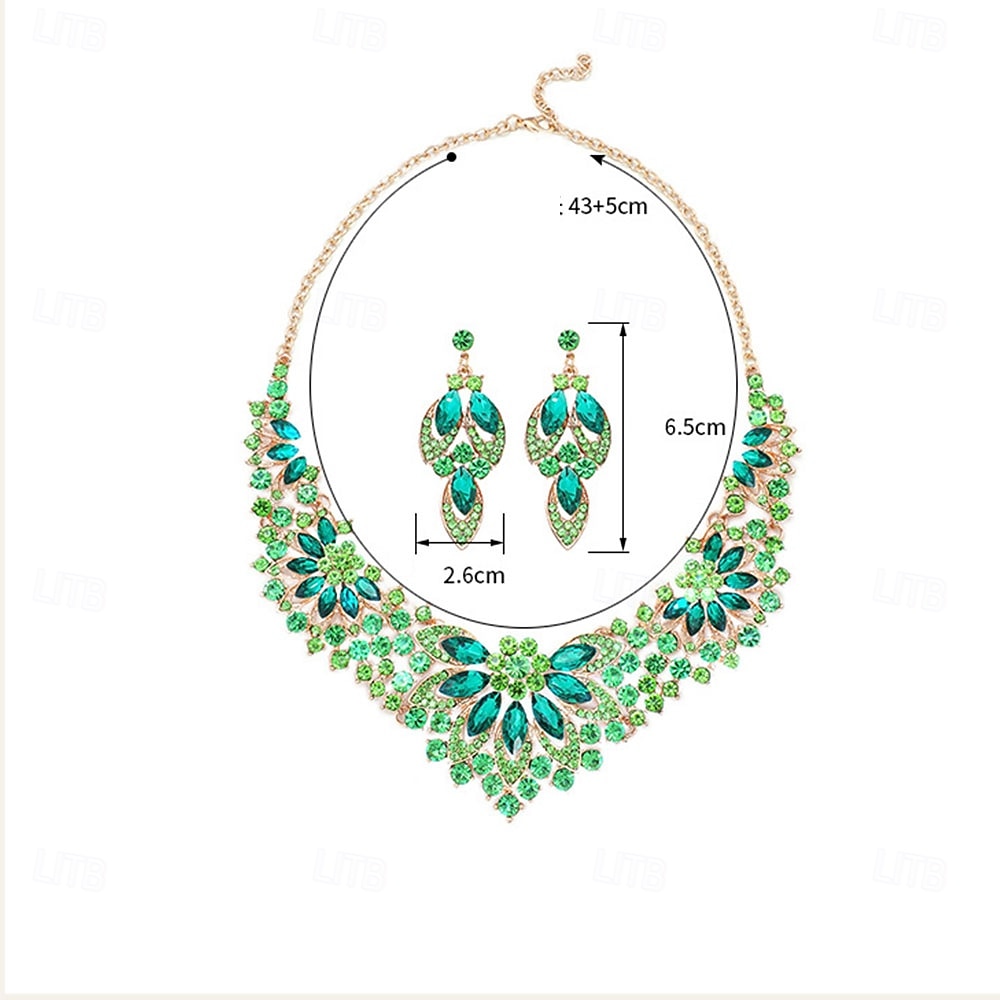 Jewelry Set Two-piece Suit Crystal Alloy Earrings Necklace Women's Elegant Vintage Fashion Vintage Style Classic Jewelry Set For Wedding Party Wedding Guest 2026 - $21.99 –P3