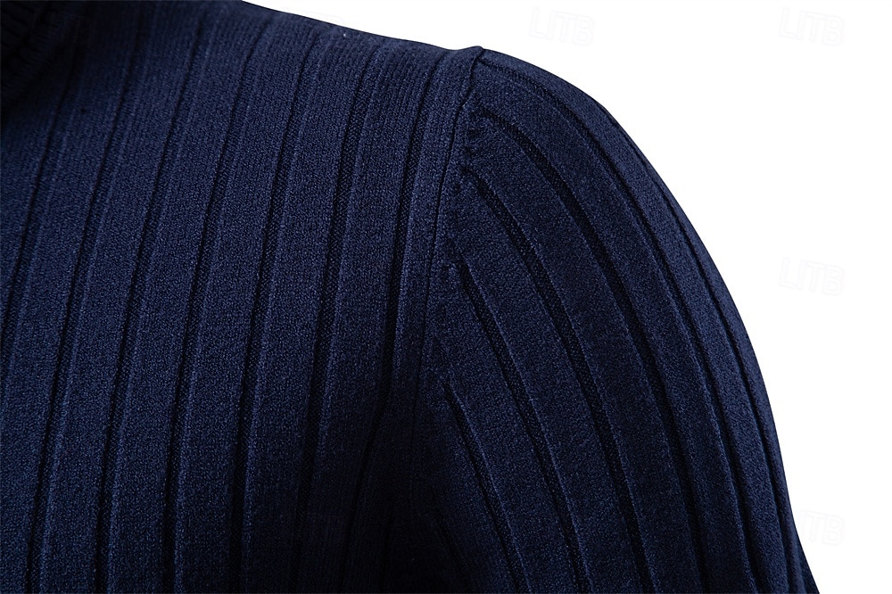 Homme Pull Tricoter Hauts Réguliers Couleur Unie Col roulé Élégant ancien École Vacances Vêtement Tenue Printemps Automne Noir Marine foncé S M L de 2026 ? $26.99 –P27