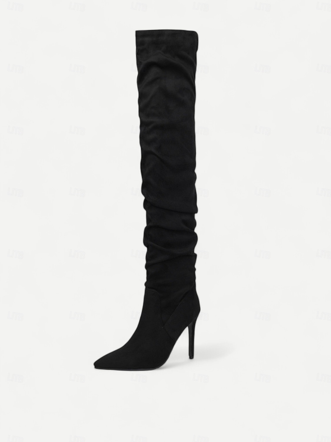 Bottes hautes pour femmes, style jambe large, convertibles au-dessus du genou, bottes à talon aiguille à bout pointu en daim pour des tenues de mode décontractées urbaines de 2025 ? $69.99 –P15