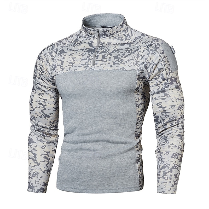 Hombre Sudadera Sudadera con un cuarto de cremallera Sudadera táctica con capucha Sudadera con capucha de camuflaje Negro Verde Ejército Gris Claro Con Capucha Color Camuflaje Retazos Cremallera 2025 - $23.99 –P1